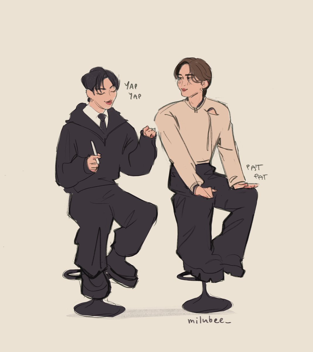 milubee_'s tweet photo. just 🥺adorable… (wondering who will fall of the chair first) 
#ateezfanart #hongsang https://t.co/AkyoLPShl3
