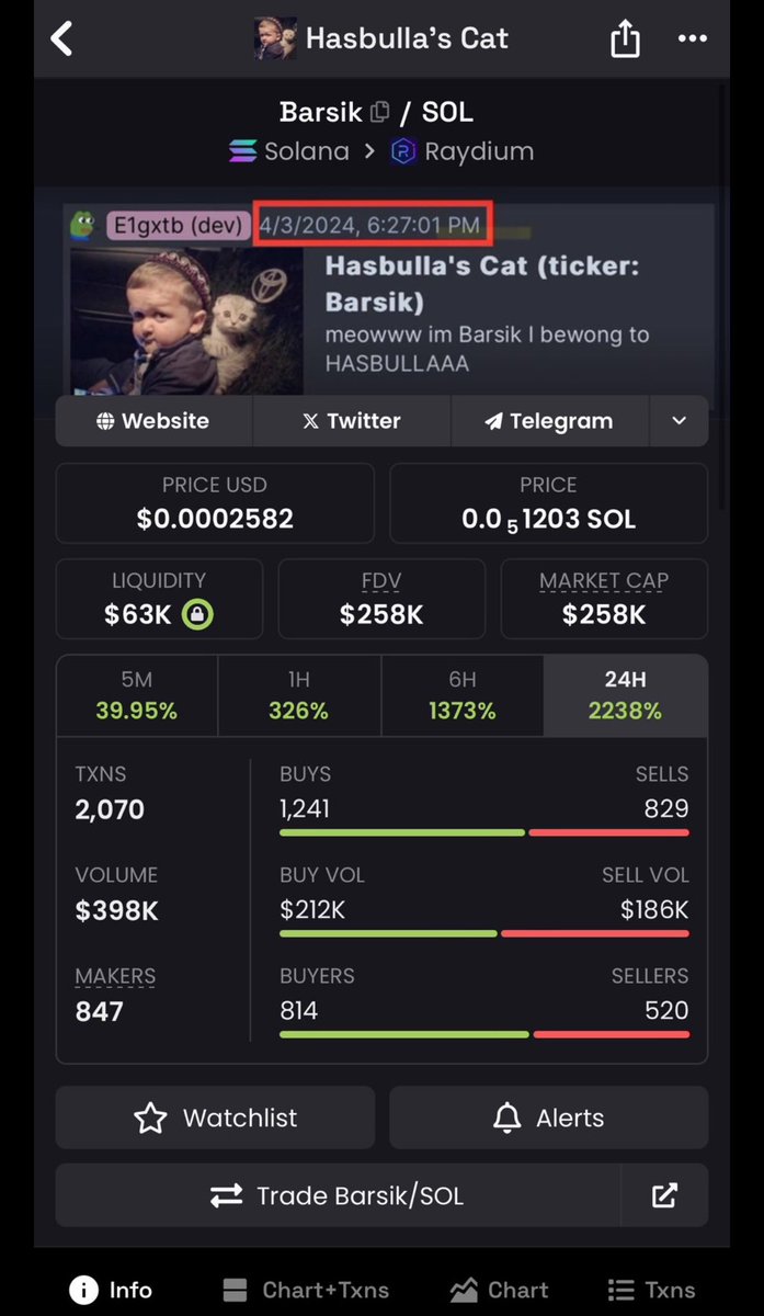 spy_0001's tweet photo. 🚨Just found the og $barsik 
Look for an entry! Just at 200k and launched first at #pumpfun 

82FdHSNsb3xewp2PqbhNk6tWMaQD6sFxM2hNLsvUa8co https://t.co/cvWr5vQqWT