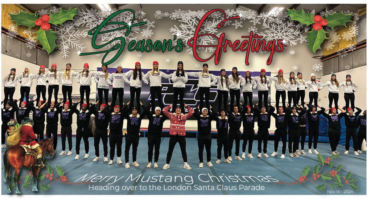 CHEER WESTERN - Toques on and heading over to the London Santa Clause Parade. #WesternU, #WesternMustangs, #WesternCheer, #ldnont