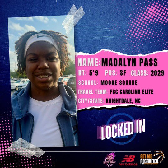 Madalyn Pass (NC) is confirmed for the Hot 100 Middle School Showcase happening March 1-2nd, 2025 in Raleigh, NC!!!
#GMRHoops #Hot100 #GetMeRecruited