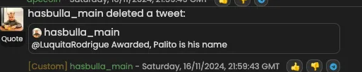 corehtrading's tweet photo. Alright fine I aped $PALITO

The real name?

🤔 https://t.co/cTADXoXz4A