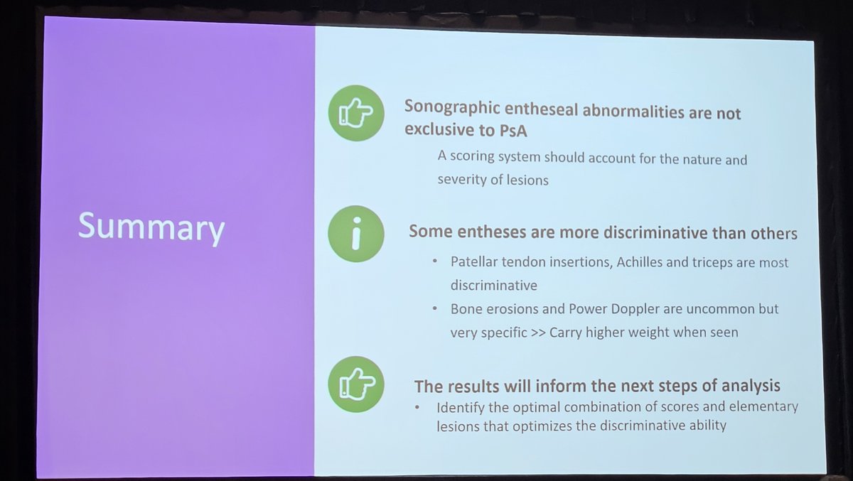 Lihi Eder (@lihi_eder) on Twitter photo ➡️ Preliminary results of DUET were presented at #ACR24
➡️ Many lesions are not exclusive to PsA
➡️ Power Doppler and erosions are more discriminative for #PsA
➡️ Some entheseal sites are more helpful than others in distinguishing PsA from controls
<a href="/GrappaO/">GRAPPA Network - Official</a> <a href="/UofTRheum/">UofT Rheumatology</a> ➡️ Preliminary results of DUET were presented at #ACR24
➡️ Many lesions are not exclusive to PsA
➡️ Power Doppler and erosions are more discriminative for #PsA
➡️ Some entheseal sites are more helpful than others in distinguishing PsA from controls
<a href="/GrappaO/">GRAPPA Network - Official</a> <a href="/UofTRheum/">UofT Rheumatology</a>
