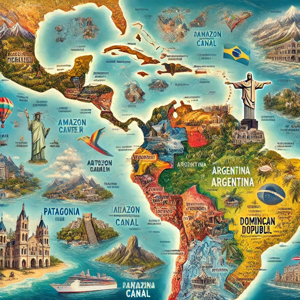 Según datos de la Organización Mundial del Turismo (OMT) para el año 2023, los países de América Latina que recibieron la mayor cantidad de turistas internacionales fueron:

1 🇲🇽 México - 38,33 millones de turistas.
2 🇩🇴 Rep. Dominicana - 7,16 millones de turistas.
3 🇨🇴 Colombia