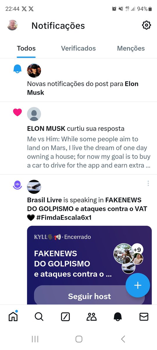 With the "Midas Touch" of <a href="/ElonMusk/">Elon Musk</a> liking my post, my profile will finally gain visibility! I have faith!

Com o "Toque de Midas" de Elon Musk ao curtir meu post finalmente meu perfil irá ganhar visibilidade! Tenho fé!