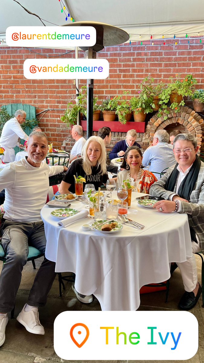 @gabriellechoo and I had an unforgettable lunch at the iconic @ivyrestaurants with our dear friends @laurentdemeure @vandademeure the incredible owners of <a href="/coldwellbankerF/">Coldwell Banker Europa Realty</a> 🌿✨ It was the perfect setting to reconnect after the inspiring <a href="/coldwellbanker/">Coldwell Banker</a> conference