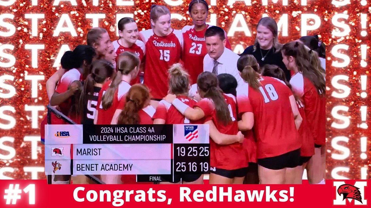 Congrats to our Girls’ Volleyball team on their STATE CHAMPIONSHIP title! #LetsGoRedHawks