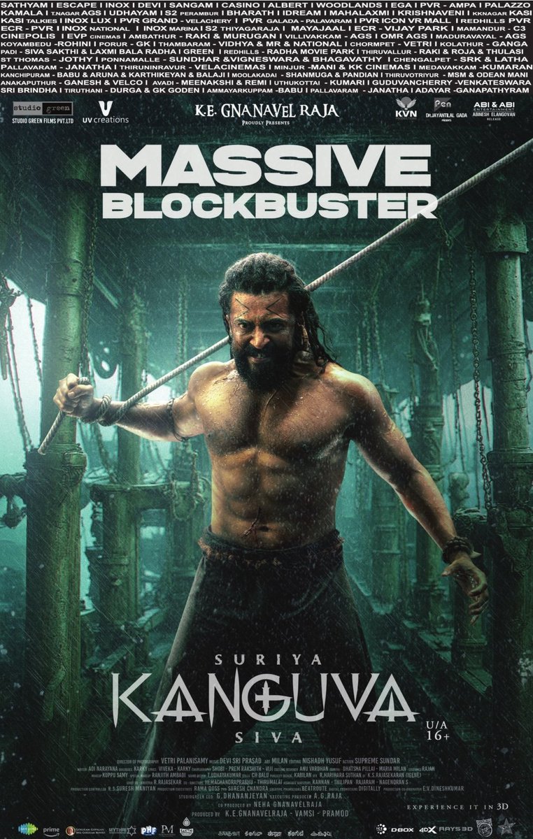 Studio Green (@studiogreen2) on Twitter photo A complete Entertainer 😍 A massive Blockbuster 🔥 #Kanguva 🦅
Book your tickets here
🔗linktr.ee/KanguvaInCinem…
#KanguvaRunningSuccessfully
<a href="/Suriya_offl/">Suriya Sivakumar</a> <a href="/thedeol/">Bobby Deol</a> <a href="/directorsiva/">siva+director</a> <a href="/DishPatani/">Disha Patani</a> <a href="/ThisIsDSP/">DEVI SRI PRASAD</a> #StudioGreen <a href="/gnanavelraja007/">gnanavelraja</a> <a href="/vetrivisuals/">Vetrivel</a> #NishadhYusuf #Milan A complete Entertainer 😍 A massive Blockbuster 🔥 #Kanguva 🦅
Book your tickets here
🔗linktr.ee/KanguvaInCinem…
#KanguvaRunningSuccessfully
<a href="/Suriya_offl/">Suriya Sivakumar</a> <a href="/thedeol/">Bobby Deol</a> <a href="/directorsiva/">siva+director</a> <a href="/DishPatani/">Disha Patani</a> <a href="/ThisIsDSP/">DEVI SRI PRASAD</a> #StudioGreen <a href="/gnanavelraja007/">gnanavelraja</a> <a href="/vetrivisuals/">Vetrivel</a> #NishadhYusuf #Milan