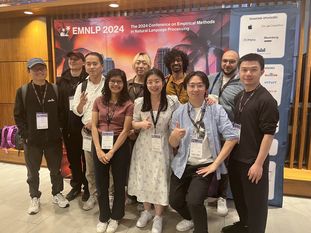 Wrapping up at #EMNLP2024 in Miami!🏝️ Many thanks for the attendees and their feedback in my poster session. Had a great time joining oral/poster sessions and meeting amazing people! So much to learn and share! Ending with the #UvA group photo to remember this amazing experience!