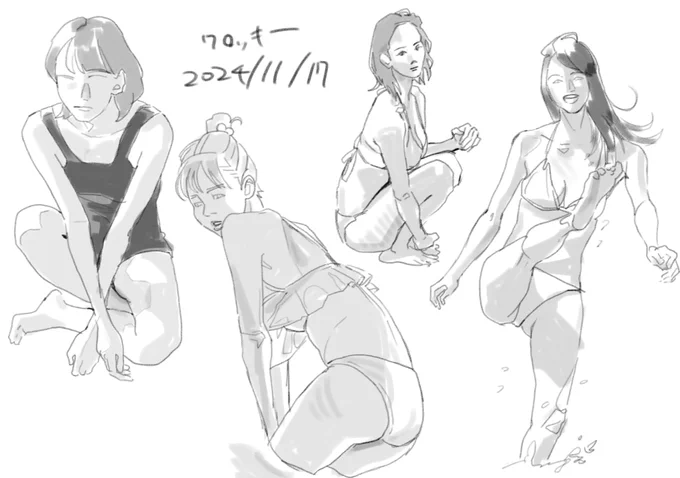 今日の画像見ながらクロッキ～ ✍️✍️ 