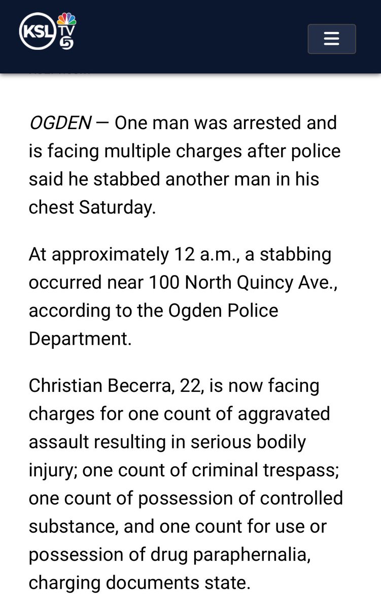 KSLMichaelHouck's tweet photo. @SpinProton @KSL5TV Hi, these two are most likely two different people. The person you are mentioning is Cristian Becerra who was 21 in 2019. The person arrested in this story is Christian Becerra who is 22 in 2024. https://t.co/Ot5Ry7cZ4S