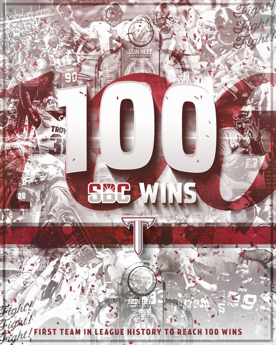 First in <a href="/SunBelt/">Sun Belt</a> history to 💯 conference wins.

#BattleReady | #OneTROY ⚔️🏈
