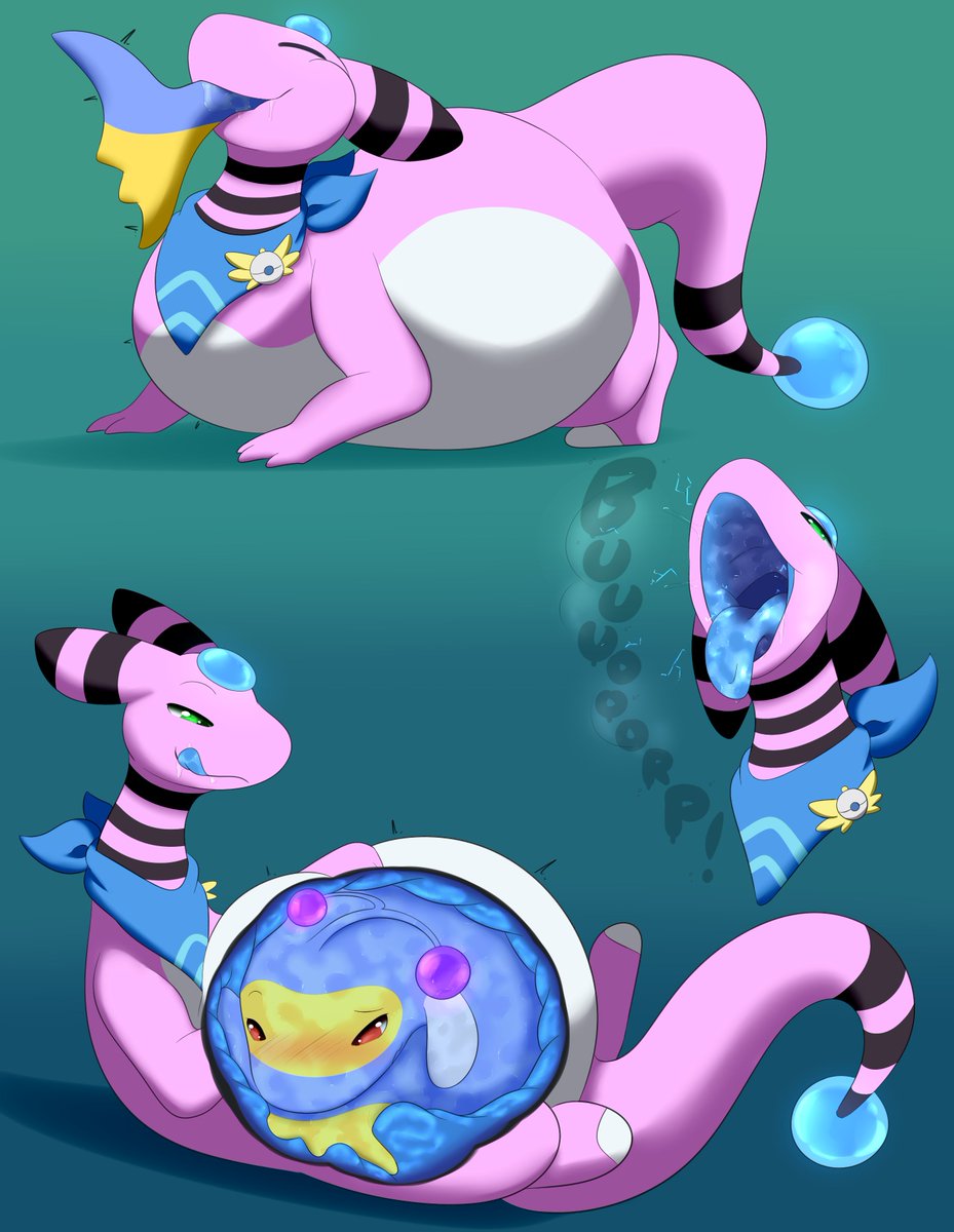 WanderingNSFW's tweet photo. Naturally a lanturn are known to draw other fish critters toward them with their glowy orbs... but what about using the orbs Ampharos have? Seems to work on luring  @Lanturnsoul into the hot and slimy blue sea depths of gurgly dungeon~

Art by @Diorexity💙 https://t.co/ukNgmFTdTY