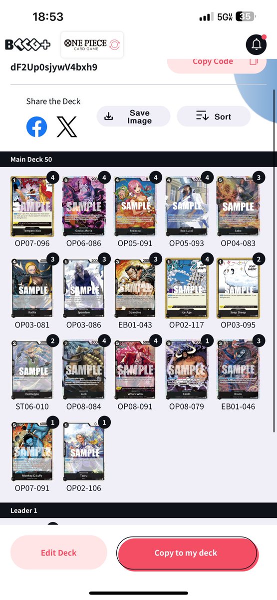 I_Am_Branjo's tweet photo. 16 NOV Topcut Treasure Cup: 1024 players 
Record: 8-2
Deck: Lucci
R1: No show
R2: No show 
R3: Lucci ❌ (1st)
R4: P Luffy✅ (2nd)
R5: Lucci ✅ (1st)
R6: Reiju✅ (1st)
R7: Perona ✅ (1st)
R8: Nami ❌ (1st)
R9: Doffy ✅ (1st)
R10: Lucci ✅ (2nd)

GG’s all

#optcg #OnePieceTCG https://t.co/ivpghVUvpZ