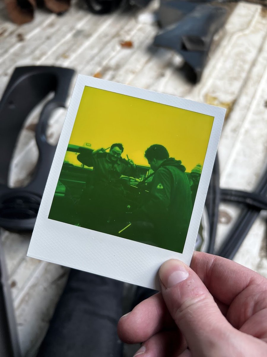 rusty_speednut's tweet photo. Polaroid green has now become known as "Piss christ film" due to intense piss colored skies.

Featuring @futtigue and @grrrolar https://t.co/7dVxMYPJtZ