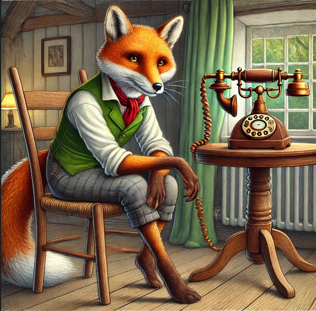 RealGoofyy's tweet image. Reynard the fox sits waiting by the phone. Expecting "The Call" to be appointed poultry czar.