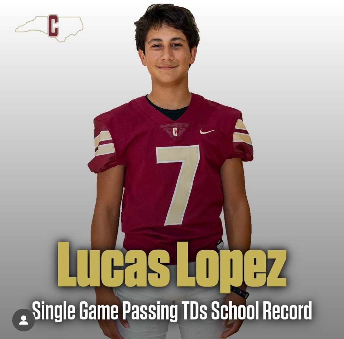 Freshman on Varsity
419 passing yards 
6 Touch down passes
65% completion percentage 
And a school record!!!