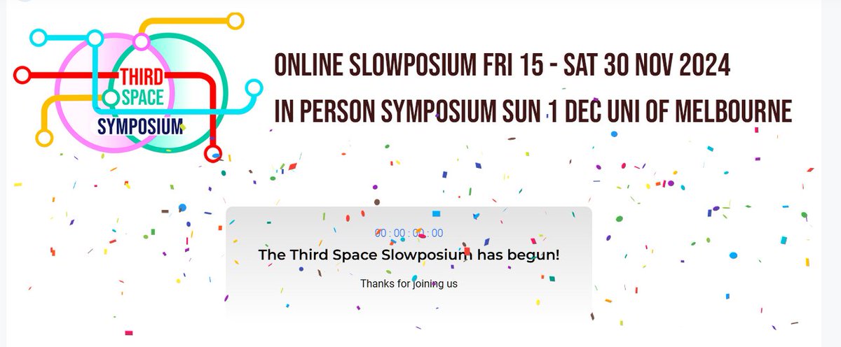 Third Space Slowposium Day 3 update - thirdspacesymposium.substack.com/p/slowposium-d… #3SS (If you aren't there already, what are you doing? )