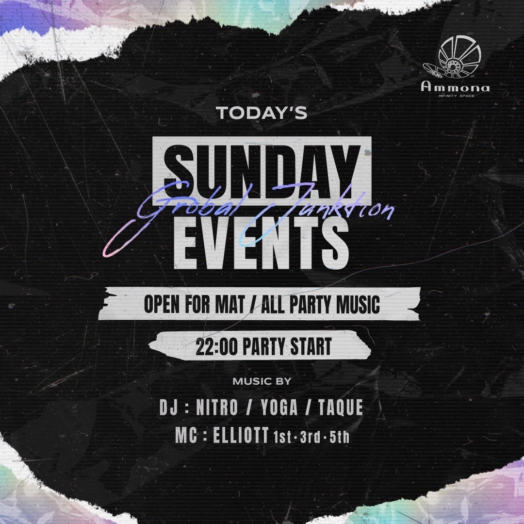 club_ammona's tweet photo. TODAY'S SUNDAY EVENTS
22:00 PARTY START

⚠️11.15(金)-28(木)限定⚠️
本日平日早割22:00-24:00‼️
♀️女性：0円 / 飲み放題
♂️男性：1,000円 / 飲み放題

平日・週末 24時以降も
🚨女性終日入場無料🚨

お問い合わせは
22:00〜🕰️08096033993☎️

#nightclub #Globaljunction #Ammona https://t.co/M7yLfLehKL