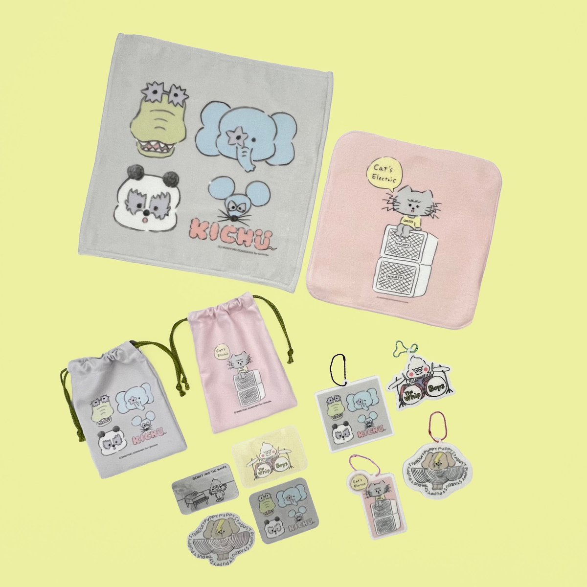 @DGirlside 特にお気に入りは、ステッカーとフェルトキーホルダーとハンカチ⚡️⚡️
一推しステッカーはキラキラが入ってて、今回のグラムロックな感じがしっかり出てます💫
その感じ、写真では伝わりにくいので実物でチェックしてもらえたら嬉しいです◎