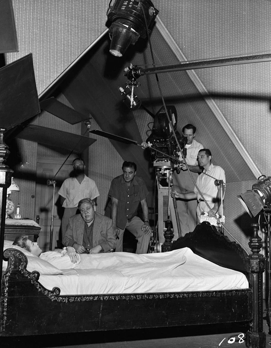here’s a nice photo of Charles Laughton directing the fuck out of THE NIGHT OF THE HUNTER (1955)