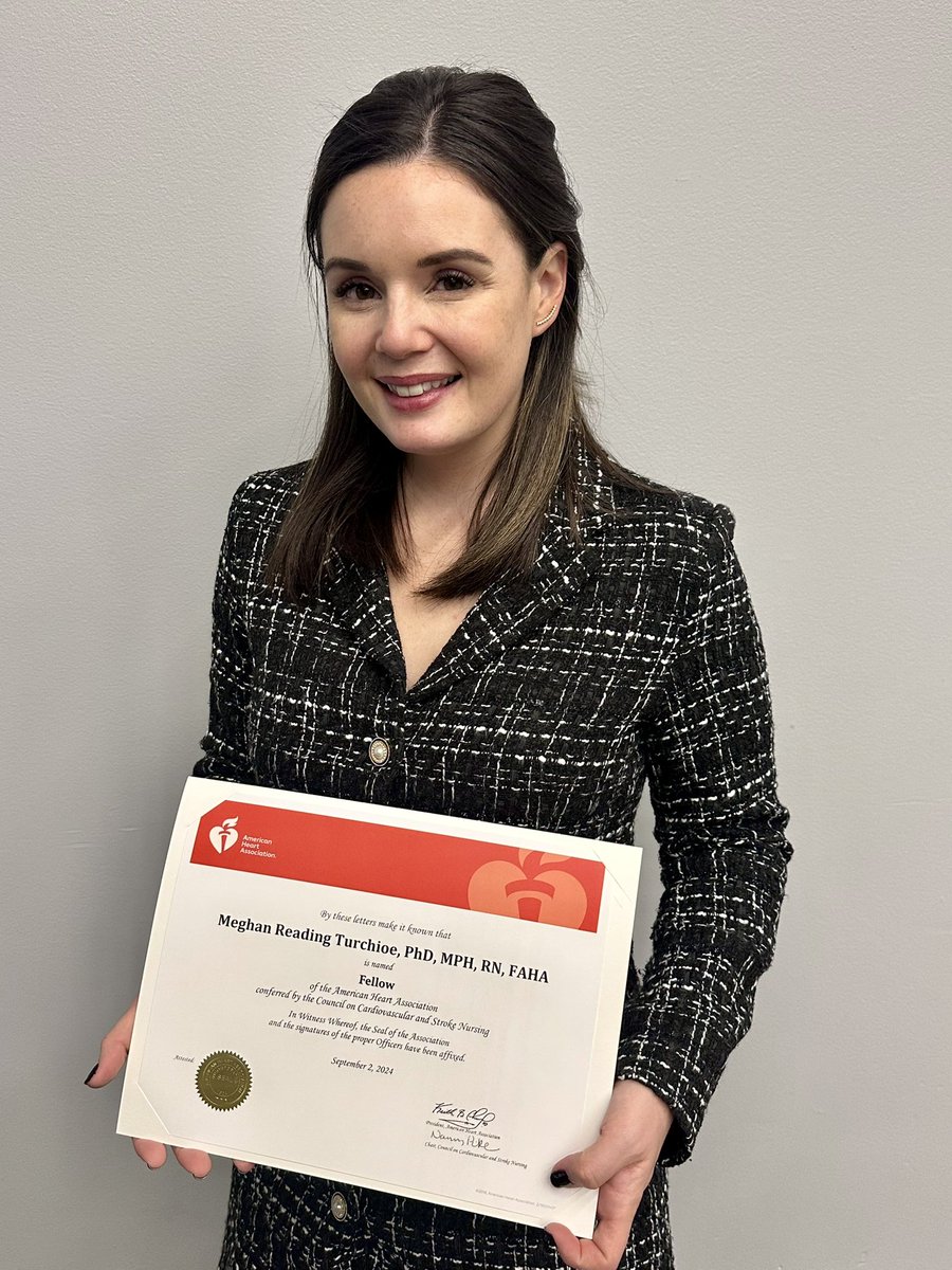 Ruth Masterson Creber PhD, RN, FAHA, FAAN (@ruthmcreber) on Twitter photo Huge congrats to <a href="/MeghanTurchioe/">Meghan Reading Turchioe, PhD, MPH, RN</a> for the well deserved honor of being inducted as a Fellow in the American Heart Association #FAHA honoring her work with patients with atrial fibrillation and #digitalhealth <a href="/CVSNHeart/">Cardiovascular and Stroke Nursing</a> <a href="/ColumbiaNursing/">Columbia Nursing</a> #AHA24 Huge congrats to <a href="/MeghanTurchioe/">Meghan Reading Turchioe, PhD, MPH, RN</a> for the well deserved honor of being inducted as a Fellow in the American Heart Association #FAHA honoring her work with patients with atrial fibrillation and #digitalhealth <a href="/CVSNHeart/">Cardiovascular and Stroke Nursing</a> <a href="/ColumbiaNursing/">Columbia Nursing</a> #AHA24