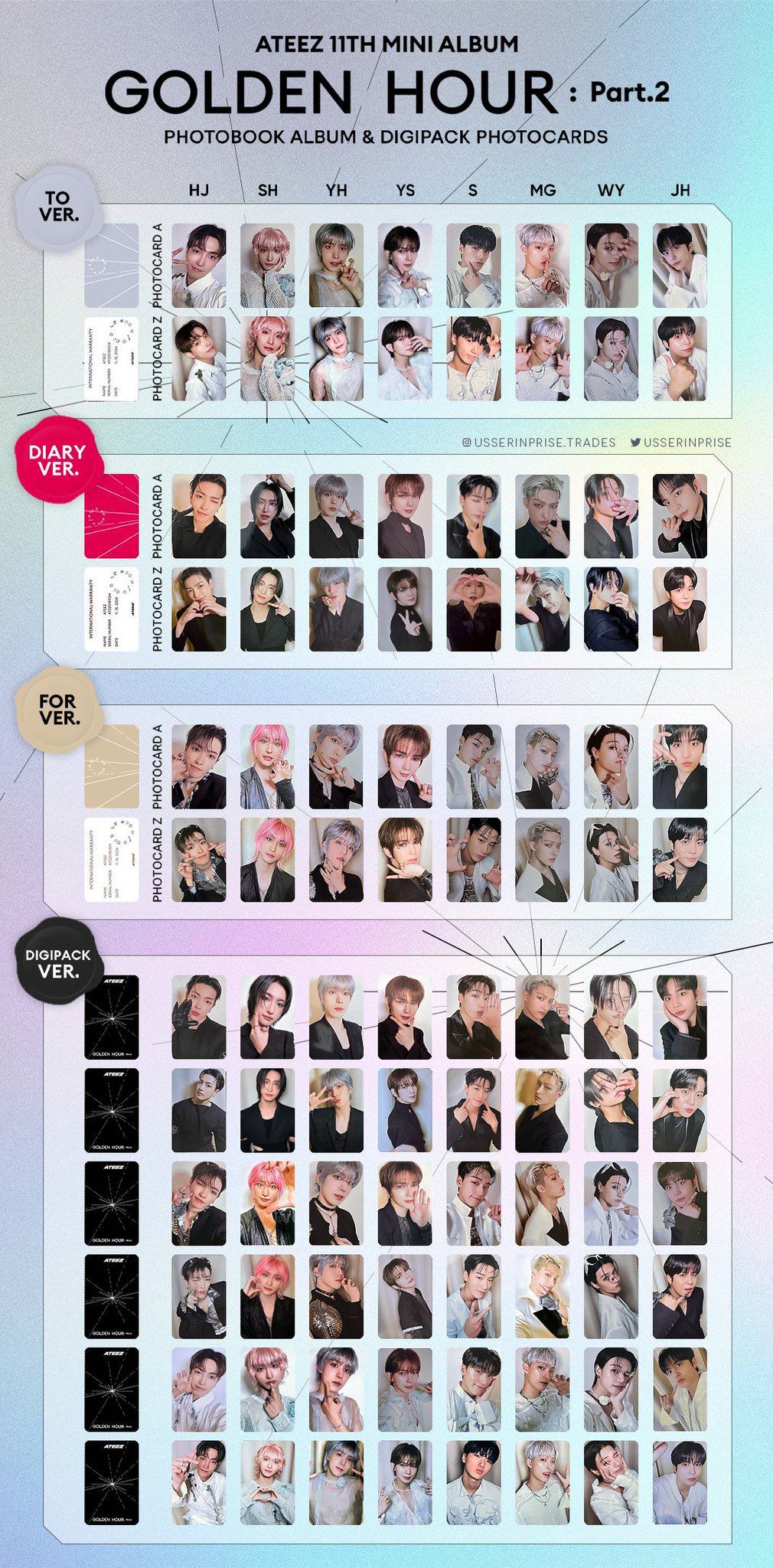 ateez golden hour pt2 HMV ラキロト 8枚 コンプリート ATEEZ GOLDEN