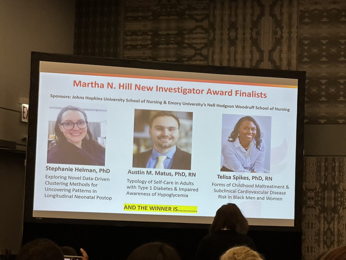 Ruth-Alma Turkson-Ocran, PhD, MPH, FNP-BC, CNE (@rantocran) on Twitter photo Congratulations to the Martha Hill New Investigator award finalists <a href="/StephanieH3448/">Stephanie Helman</a>, Austin Matus, and <a href="/DrTelisa/">Telisa Spikes, PhD, RN</a>
#AHA24 <a href="/CVSNHeart/">Cardiovascular and Stroke Nursing</a> <a href="/AHAScience/">AHA Science</a> #AHAMeetings Congratulations to the Martha Hill New Investigator award finalists <a href="/StephanieH3448/">Stephanie Helman</a>, Austin Matus, and <a href="/DrTelisa/">Telisa Spikes, PhD, RN</a>
#AHA24 <a href="/CVSNHeart/">Cardiovascular and Stroke Nursing</a> <a href="/AHAScience/">AHA Science</a> #AHAMeetings