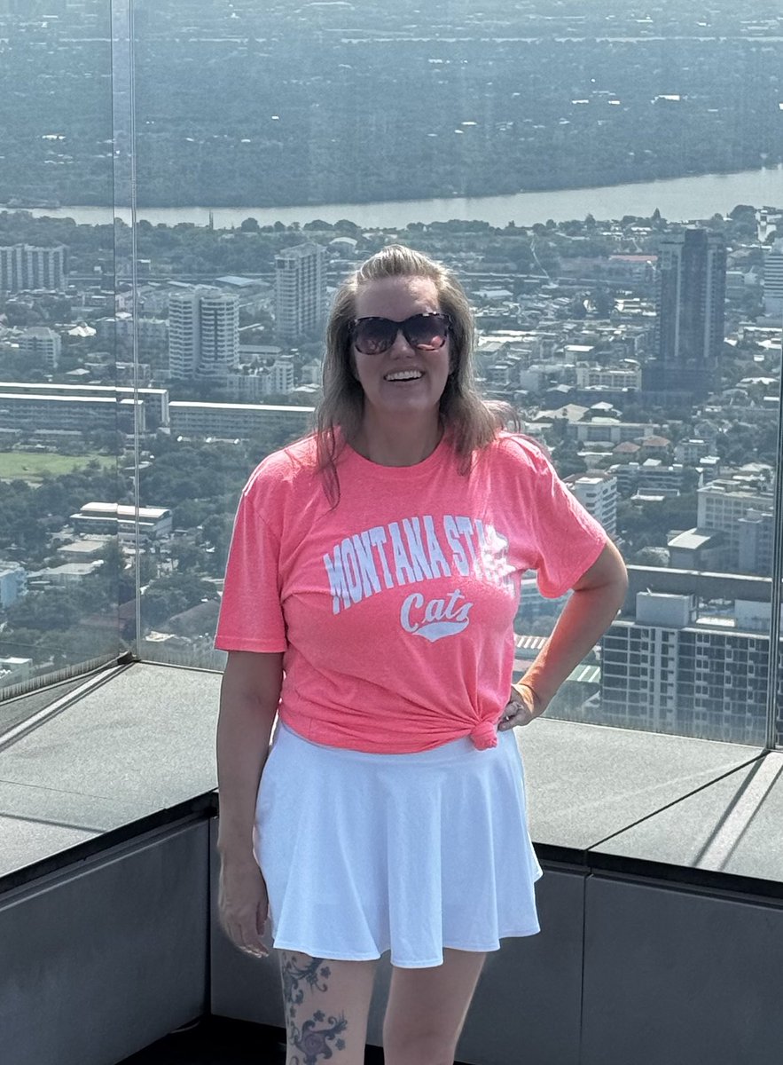 Always rooting for my Bobcats no matter where I am! (Pic taken on a rooftop in Bangkok, Thailand 🇹🇭) #MMAFanZone #GoCats 💙💛💙