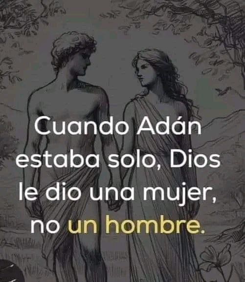 martamarco__'s tweet image. Dios al principio de los tiempos creó a Adán y Eva, no a Adán y Evaristo.