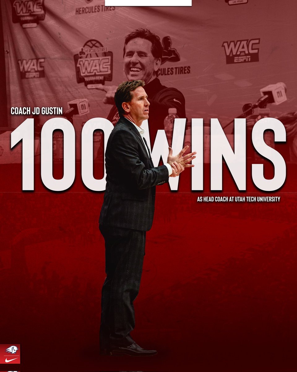 Congrats to our Head Coach JD Gustin on collecting his 100th Utah Tech coaching victory on Saturday night!!!
#UtahTechBlazers | #WACwbb | #WAChoops