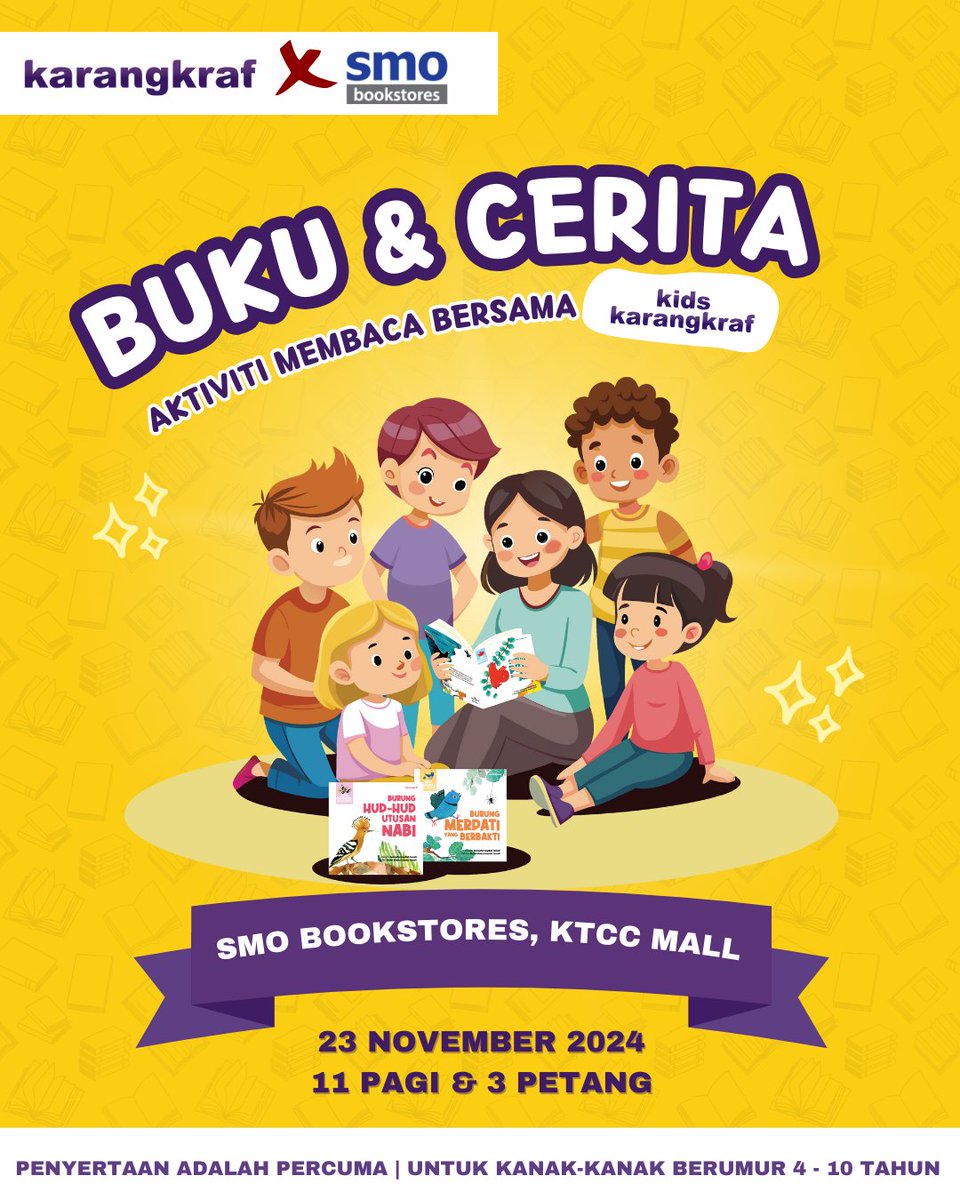 Orang Tranung terrr! Dok tahu nok gi mane hujung minggu kekgi? Puahhh duk saje rumoh tu, meh pakat mari serbu SMO Bookstores KTCC Mall 🤗

🗓️ 22 &amp; 23 Nov 2024 (Jumaat &amp; Sabtu)
🕐 11 pagi - 7 petang
📍 SMO Bookstores, KTCC Mall

#SMOBookstores #smocard #KarangkrafXSMOBookstores