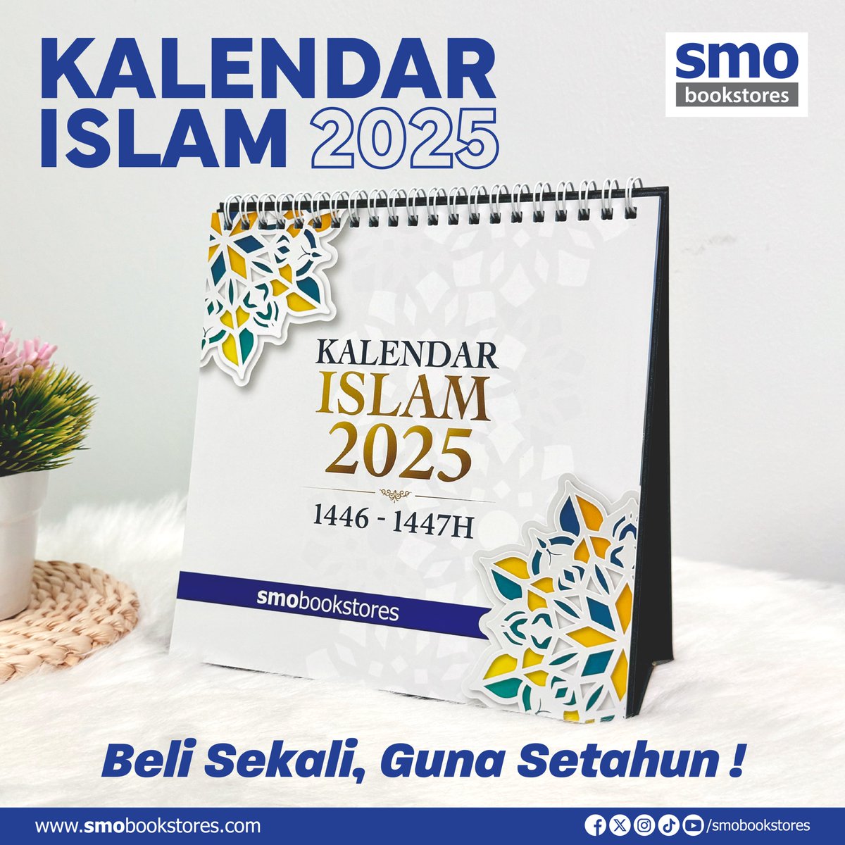 Pejam celik, pejam celik, dah nak masuk tahun baru. Mesti dah mula tercari-cari kalendar 2025 kan? Haaa anda boleh dapatkan Kalendar Islam 2025 edisi istimewa dari SMO Bookstores di semua cawangan SMO Bookstores dan SMO Online 🤗 Beli sekali, guna untuk setahun terus!