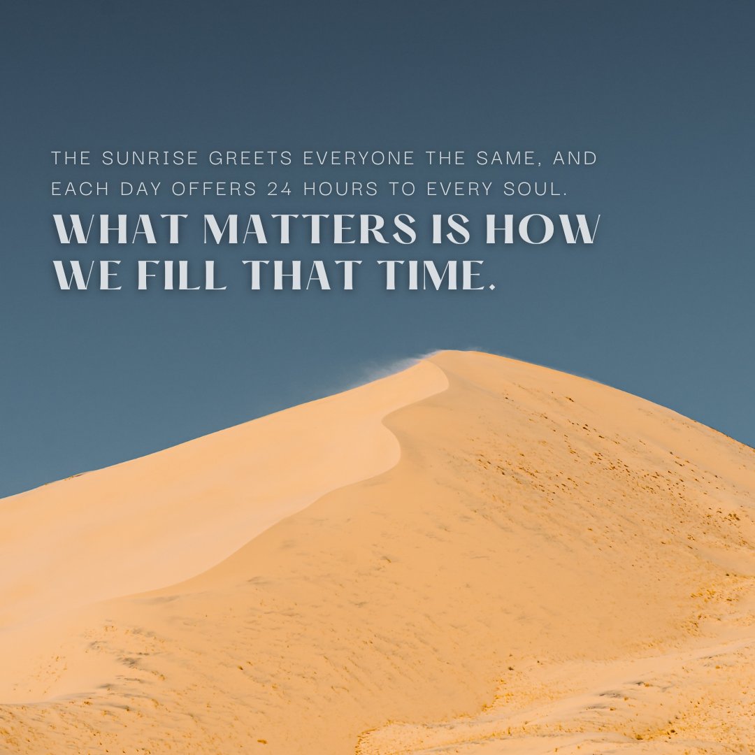 PositiveV247's tweet photo. Time is given equally to all.
The sunrise greets everyone the same, and each day offers 24 hours to every soul. What matters is how we fill that time.
Life’s masterpiece depends on the choices we make, painting with the brush of time.
#EqualityOfTime #Same24Hours #ChoicesInLife #OpportunityOfTime #TimeManagement #LiveInTheMoment #LifeAsArt #ValueOfTime #PowerOfChoice #PreciousMoments