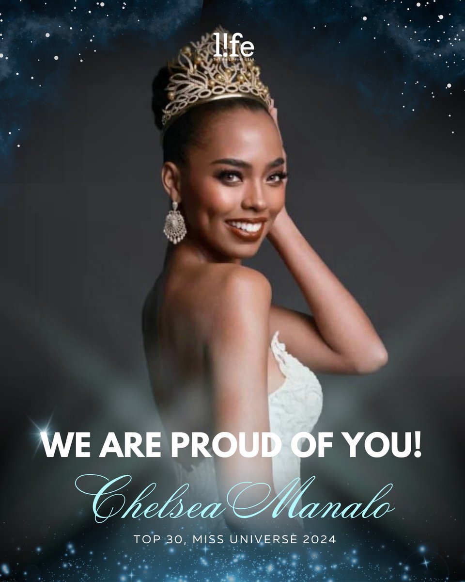 philstarlife's tweet photo. THANK YOU, CHELSEA, FOR RAISING OUR FLAG! 

Philippines’ #ChelseaManalo ends her #MissUniverse2024 journey after she fell short of advancing to the top 12 of the competition. #MissUniverse

LIVE UPDATES: https://t.co/Oy2rKHxJ8u https://t.co/tATKmNyDEu