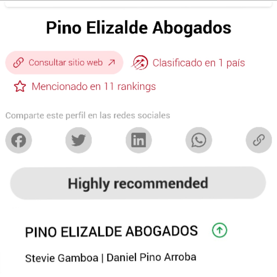 Stevie Gamboa Valladares 🇪🇨 (@steviegamboa) on Twitter photo En apenas dos años ascendimos como "Highly recommended" en el prestigioso <a href="/Leaders_league/">Leaders League</a> para Natural Resources, Environment and Mining (además de otras 10 categorías). Gracias a nuestros clientes por su confianza y felicitaciones a nuestro fantástico equipo en <a href="/PinoElizalde/">Pino Elizalde</a>. En apenas dos años ascendimos como "Highly recommended" en el prestigioso <a href="/Leaders_league/">Leaders League</a> para Natural Resources, Environment and Mining (además de otras 10 categorías). Gracias a nuestros clientes por su confianza y felicitaciones a nuestro fantástico equipo en <a href="/PinoElizalde/">Pino Elizalde</a>.