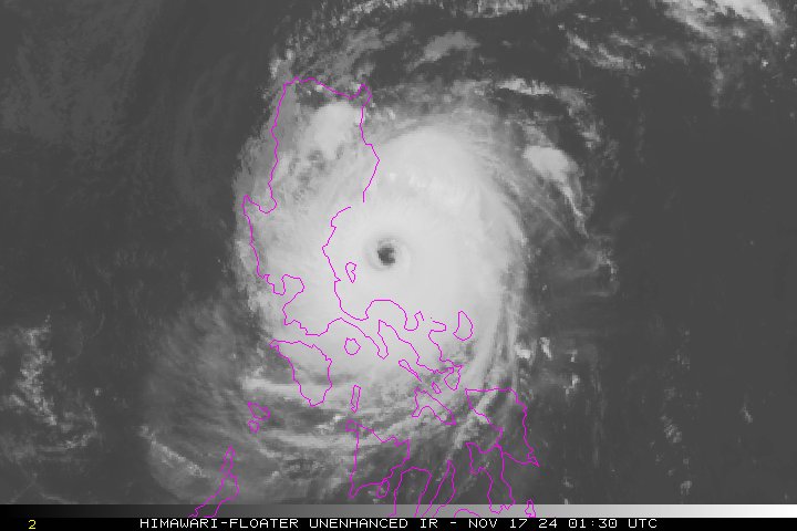 PSPHSurpemo's tweet photo. Very Strong Typhoon #Manyi/#PepitoPH (25W) 

Manyi was Cleared in Catanduanes, And Next Destination is Luzon is Projected to be Make Landfall in Next Few Hours in Luzon, After of Toraji/Nika in When Same Hit Luzon In Few Weeks Ago.

Source: PAGASA, JMA, JTWC, NOAA. https://t.co/xM9fEDTxsK