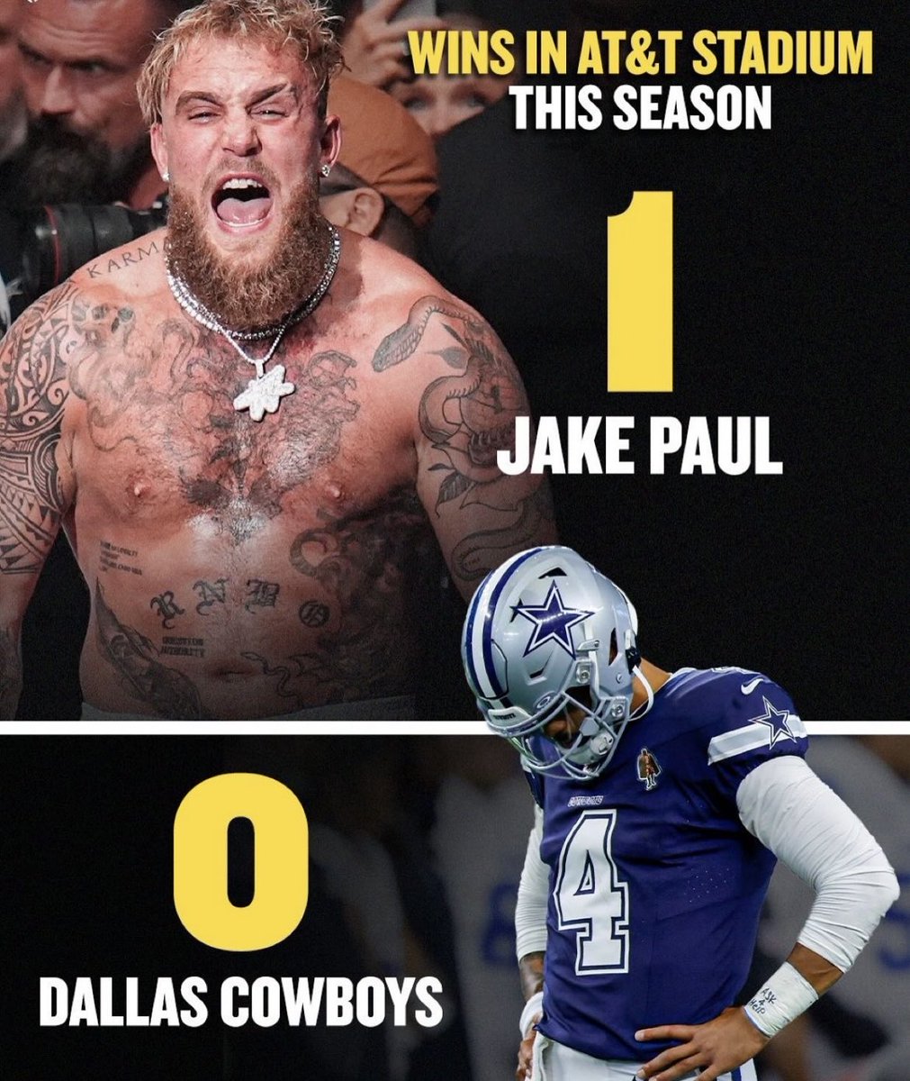 Calgarybroker99's tweet photo. Words talk, number scream! Let it go Jerry. #cowboys #dallas #jakepaul https://t.co/NfYONketHg