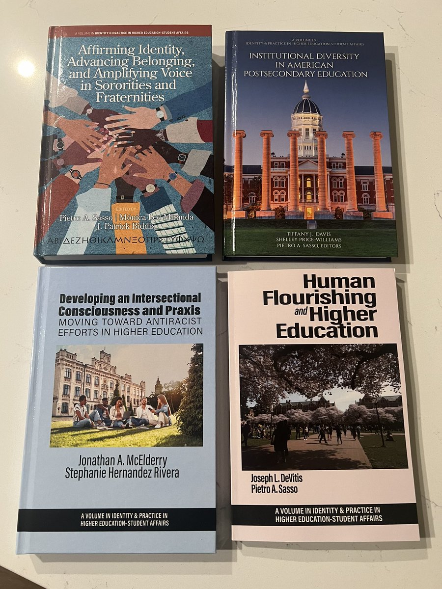 4 books hit the market from the IPHESA series. Led by stellar editors/ written by scholars and practitioners across the U.S. higher education landscape. <a href="/PietroSassoPhD/">Dr. Pietro A. Sasso</a> is a visionary with instinct for harvesting what is timely and critical to the field. infoagepub.com/series/Identit…