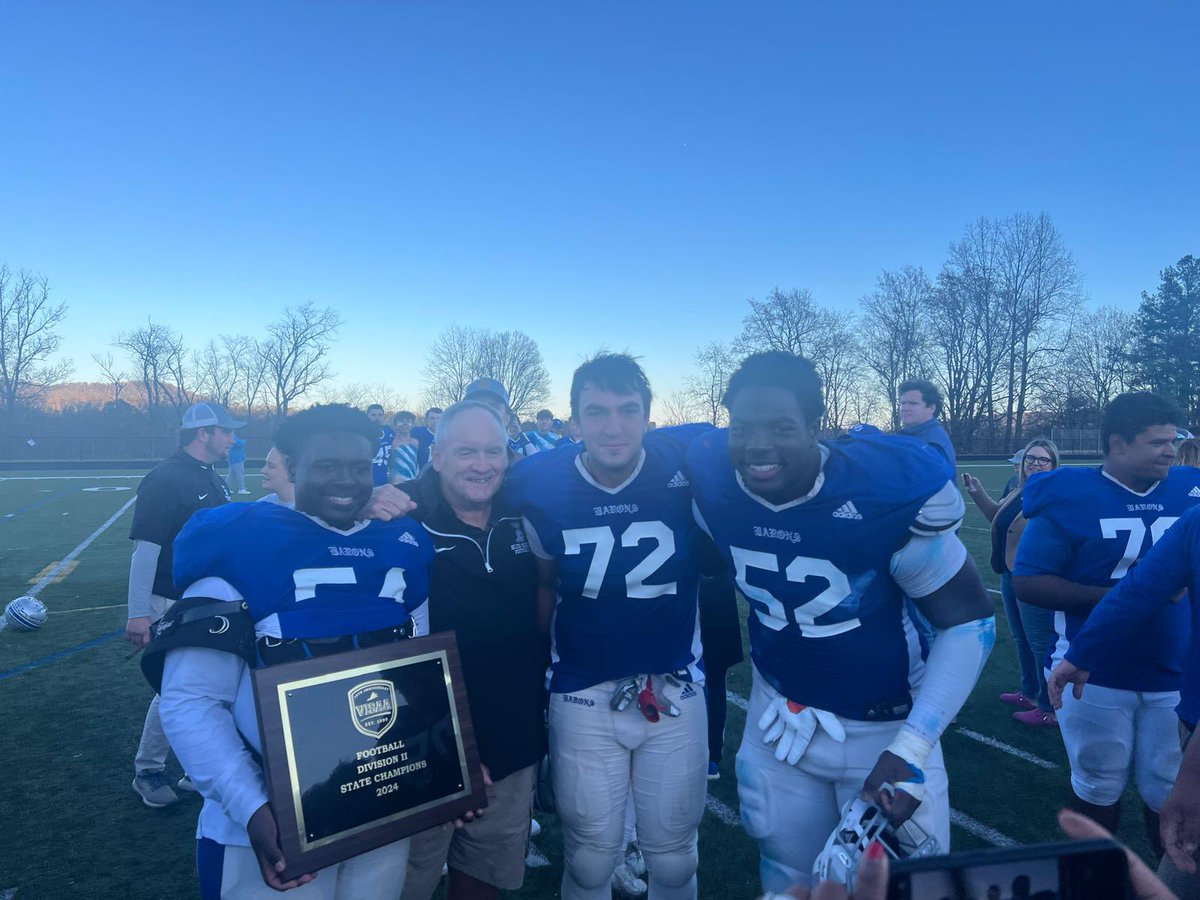 Luca Vervloet (@vervloetluca) on Twitter photo So proud of the team to come out and be persistent through all four quarters. I’m so happy to be apart of this team and will never forget it. 2024 State Champs!
<a href="/TimThomasBRS/">Tim Thomas</a> <a href="/notlocalexander/">Colton Alexander</a> <a href="/brsbaronsfb/">Blue Ridge School Football</a> So proud of the team to come out and be persistent through all four quarters. I’m so happy to be apart of this team and will never forget it. 2024 State Champs!
<a href="/TimThomasBRS/">Tim Thomas</a> <a href="/notlocalexander/">Colton Alexander</a> <a href="/brsbaronsfb/">Blue Ridge School Football</a>