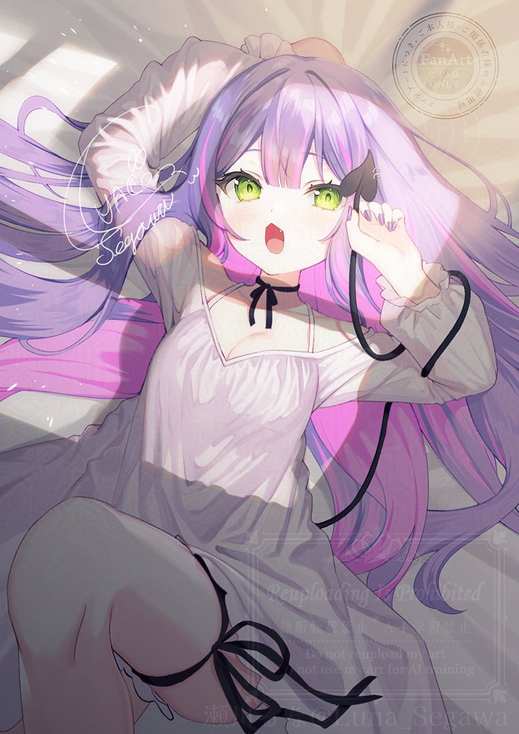 常闇トワ 「寝起きトワ様 #TOWART 」|瀬川るな🌒🎀のイラスト