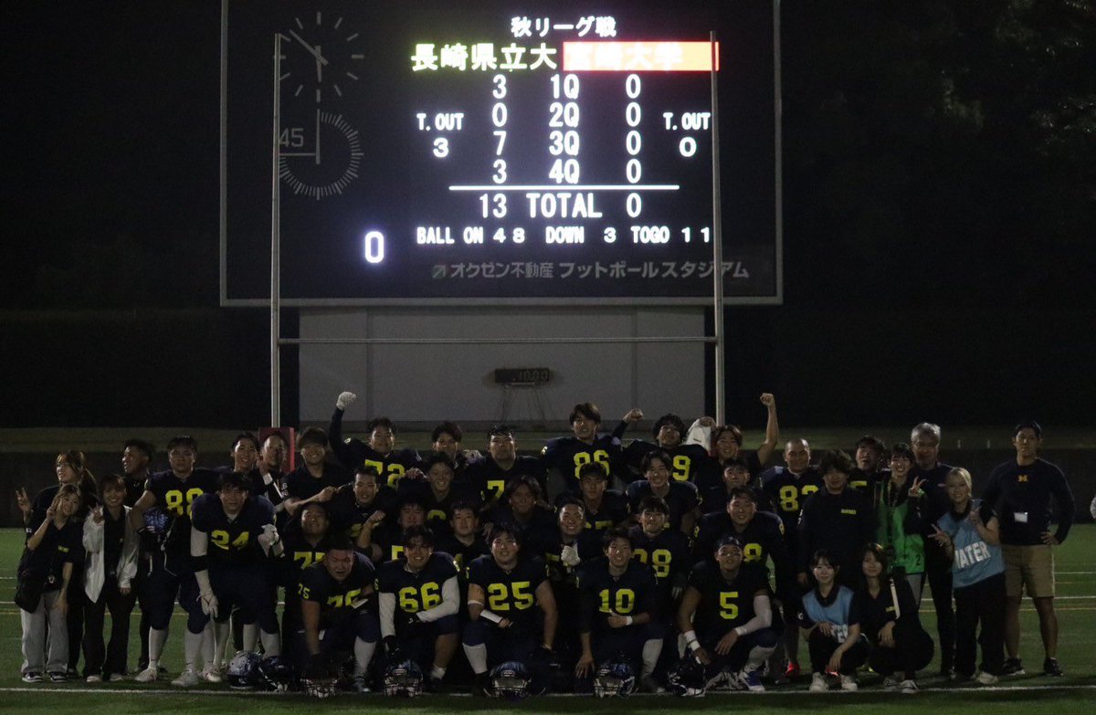 Marines20221's tweet photo. 【GAME RESULT】VS宮崎大学
長崎県立大学13ｰ0宮崎大学
先日シーズン最終戦である順位決定戦が行われ、今シーズン初勝利を収めることができました。結果的に2部リーグを5位で終えることとなりました。応援していただいた皆様本当にありがとうございました🙇‍♀️ https://t.co/udY9EhMExo