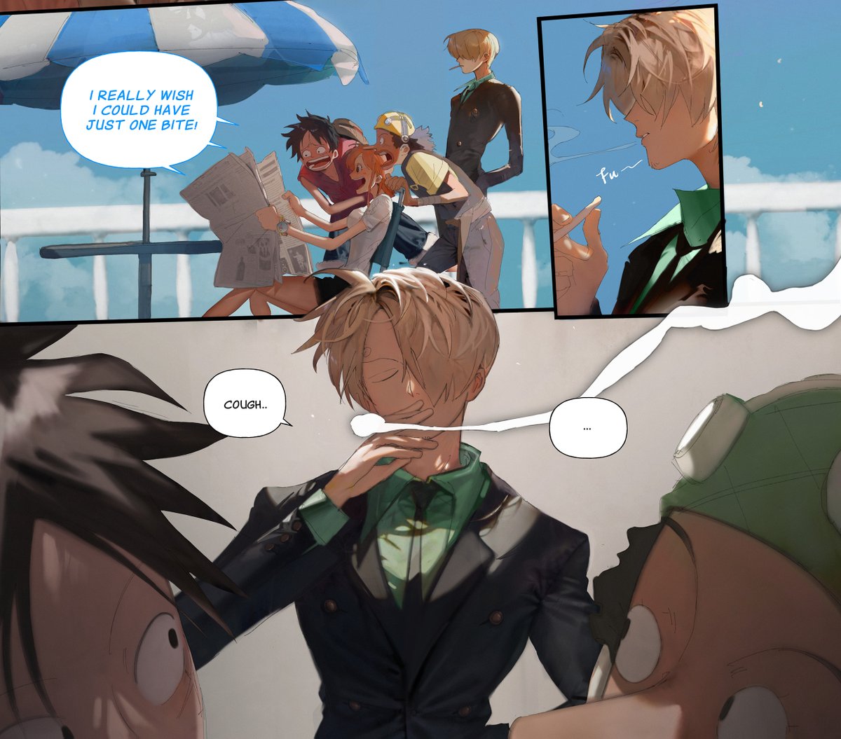 OLU_1132's tweet image. 《The Deal &amp;amp; The Meal 》(All 59P)  
P1-P3
 #ゾロサン #zosan
(Total of 5 pictures, one is in the comments.)