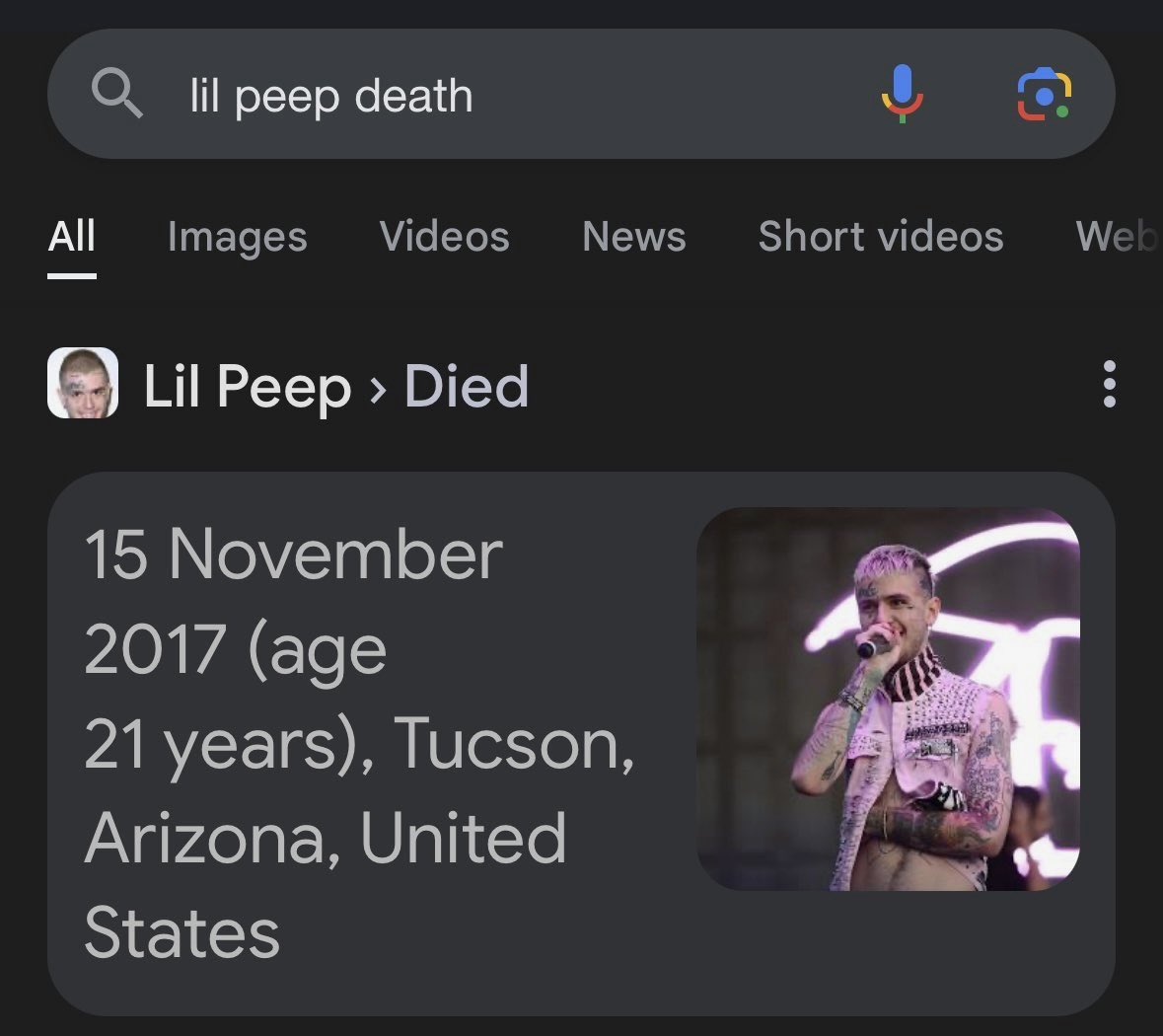 therealugs's tweet photo. The Rizzler was born the same day that Lil Peep passed away.

WELCOME BACK PEEP 🫡 https://t.co/dvDsP10sTc