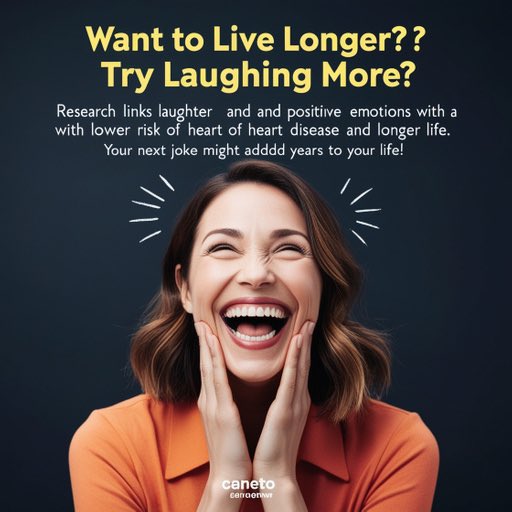 WadeLieu's tweet photo. “Want to Live Longer? Try Laughing More!”
Research links laughter and positive emotions with a lower risk of heart disease and longer life. Your next joke might add years to your life! https://t.co/swn0ZbCvl0