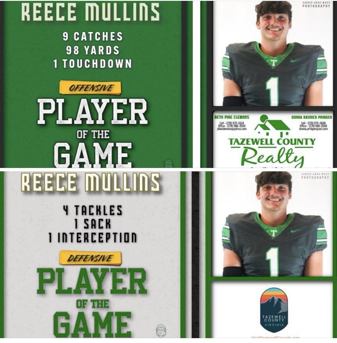 Danny Mullins (@danoftaz) on Twitter photo Great way to end your senior season. Gave 100% both ways, proud of you. <a href="/_ReeceMullins_/">Reece Mullins</a> <a href="/VHSL_/">VHSL Athletics</a> @Taz_Football <a href="/Taz_Baseball/">Tazewell Bulldogs Baseball</a> <a href="/SWVAFootball/">SWVA Football</a> <a href="/One11Recruiting/">One11 Recruiting</a> <a href="/SleeperRecruit/">Sleeper Recruit</a> <a href="/TazewellSports/">Tazewell Bulldog Athletics</a> Great way to end your senior season. Gave 100% both ways, proud of you. <a href="/_ReeceMullins_/">Reece Mullins</a> <a href="/VHSL_/">VHSL Athletics</a> @Taz_Football <a href="/Taz_Baseball/">Tazewell Bulldogs Baseball</a> <a href="/SWVAFootball/">SWVA Football</a> <a href="/One11Recruiting/">One11 Recruiting</a> <a href="/SleeperRecruit/">Sleeper Recruit</a> <a href="/TazewellSports/">Tazewell Bulldog Athletics</a>