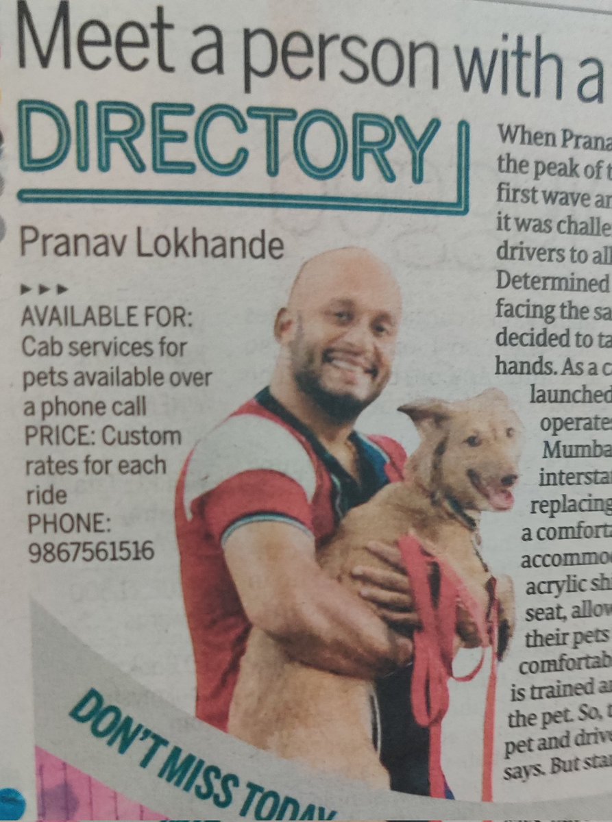 urvashipant's tweet photo. Cab service across Mumbai, intercity and interstate for pets https://t.co/rlZ20VndNz