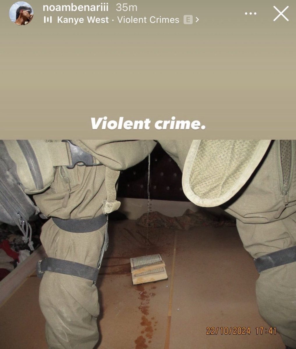 🔴 Bir işgalci İsrail askeri, Kur'an-ı Kerim'e bevlettiği anı sosyal medyada paylaştı.