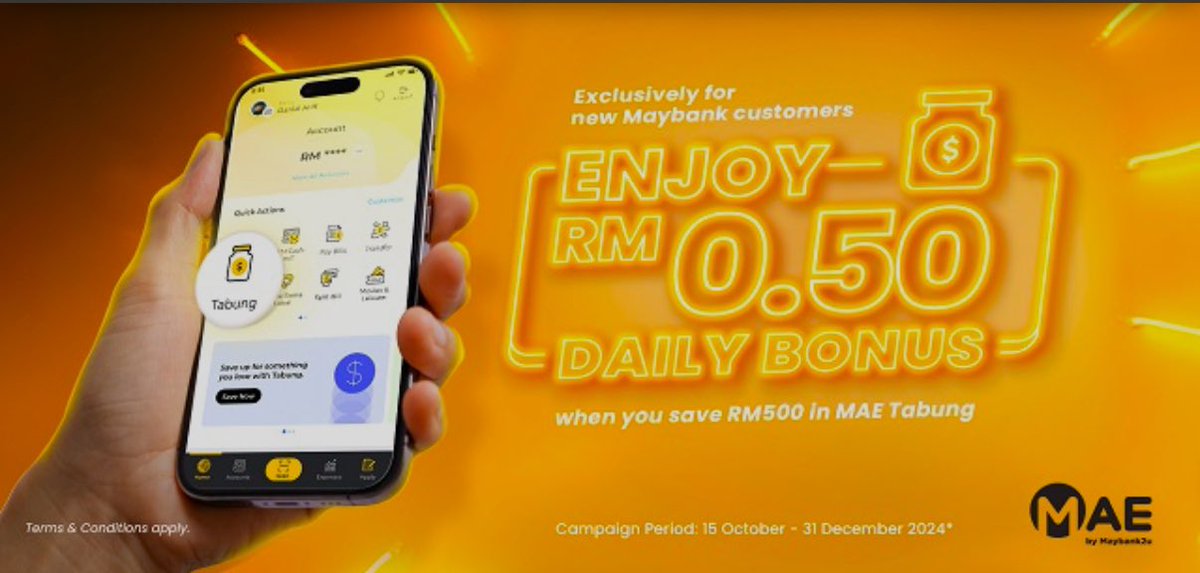 SyuhadahMohd___'s tweet photo. To all yang belum lagi pakai Maybank, korang pernah tak cuba MAE Tabung sebelum ni? https://t.co/S9qZYagEKn