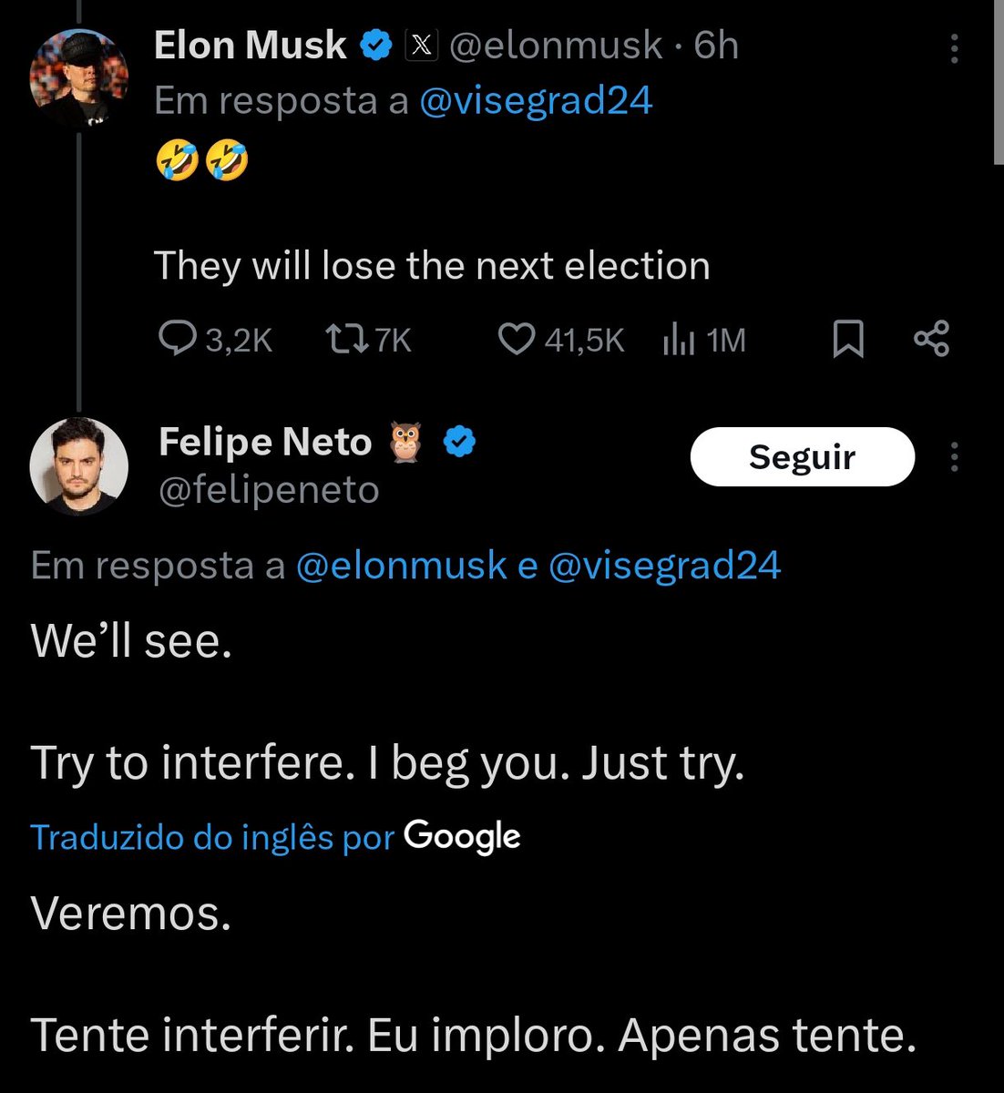 O Felipe Neto definitivamente acha que é o protagonista de um anime