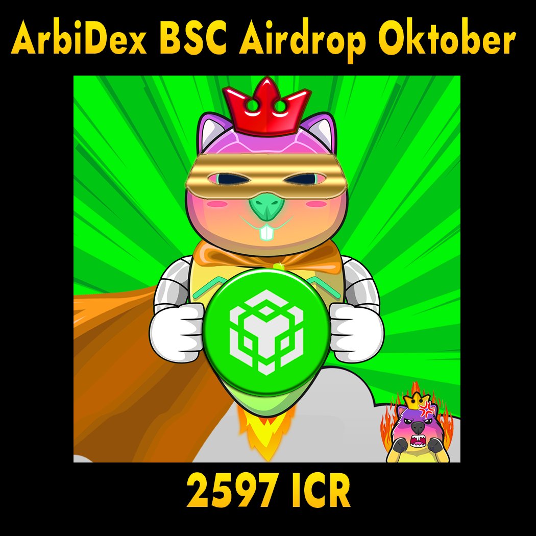 🌟 Big News Alert! The Arbidex #BSC Monthly #NFT Airdrop is here! 🎉

📦 NFT Holders are receiving **2,597 $ICR tokens**, with each valued at an impressive **~7.63 $USDT**! 💸